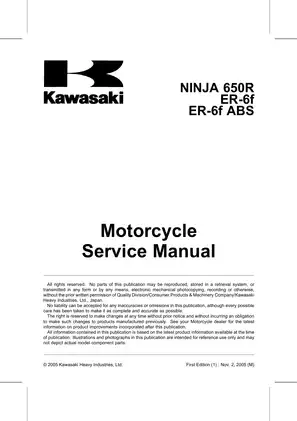 2006-2008 Kawasaki Ninja 650R, ER-6F ABS motorcycle service manual Preview image 5