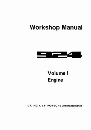 Porsche 924 Workshop Manual (1982) - Complete Repair Guide