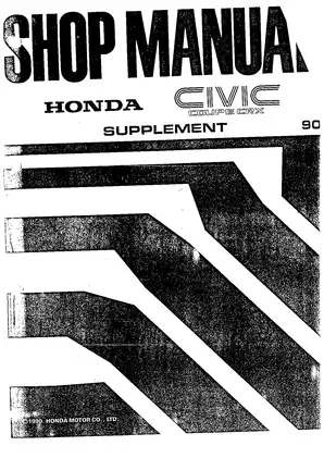 1990 Honda Civic V-TEC Service Manual - Comprehensive Repair Guide