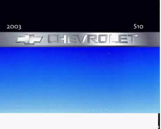 2003 Chevrolet S10 pickup truck owners manual Preview image 1