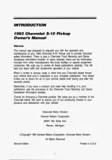 1993 Chevrolet S-10 2.5L, 2.8L, 4.3L Pickup Owner's Manual (P/N C-9308) – preview page 3