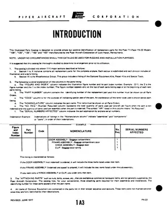 Piper PA-22 Parts Catalog - Comprehensive Manual for Aircraft Maintenance Preview image 3