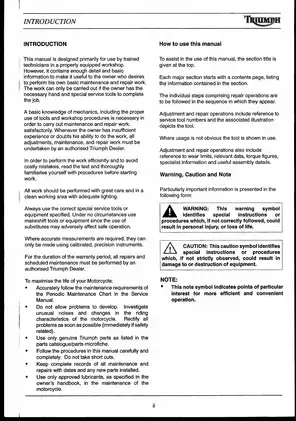 Triumph Motorcycle Service Manual for Daytona 955i and Speed Triple – Comprehensive Guide from 2002 Onwards Preview image 4
