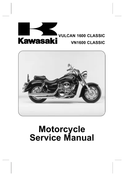 Preview: Kawasaki Vulcan 1600 Classic / VN1600 Classic Service Manual 2003–2004 (P/N 99924-1309-02)
