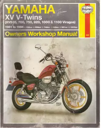 1981-1994 Yamaha Virago XV535, XV700, XV750, XV920, XV1000, XV1100 owners workshop manual Preview image 1