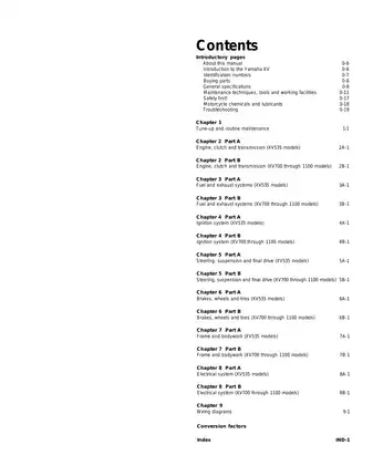Yamaha XV535,700,750,920,1000,1100 Virago Owners Workshop Manual (1981-1994) Preview image 4