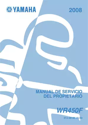 Yamaha WR450F 2007 Service Manual - Comprehensive Owner's Guide