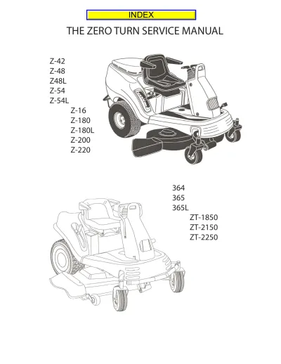 Preview: Cub Cadet Z-Series (ZT-2150) 1997–2000 Service Manual OEM (P/N 769-00436)