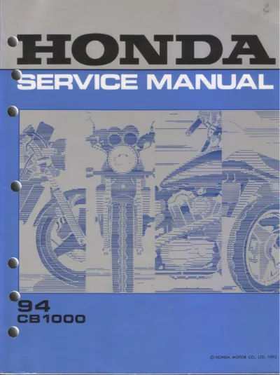 Preview: 1994 Honda CB1000 Factory Service & Repair Manual (P/N 61MZ101)