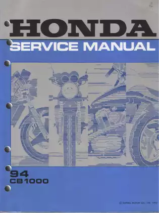 Comprehensive Service Manual for Honda CB1000 & CB1000P Motorcycles Preview image 1
