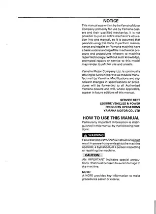 Yamaha Golf Cart G2, G9 service manual Preview image 2