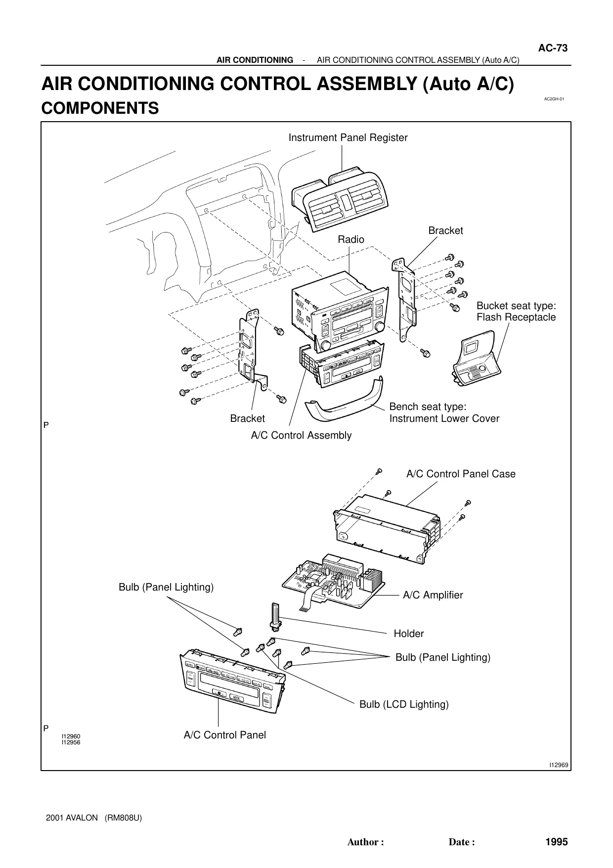 2000-2010 Toyota Avalon Air Condition manual