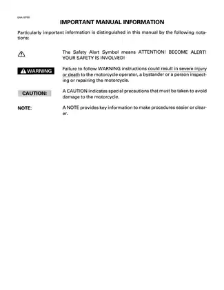 Yamaha 1989-1999 Yamaha FZR600, FZR600W, FZR600WC repair manual manual preview page 3 - thumbnail