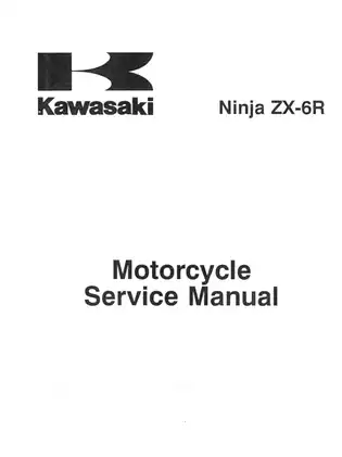Kawasaki Ninja ZX-6R Motorcycle Service Manual Preview image 4