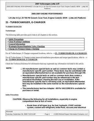 2005-2008 Volkswagen Jetta repair manual