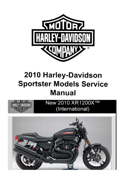 Harley-Davidson Sportster XL and XR Models 2010 Factory Service Manual (P/N 99484-10A) – preview page 1
