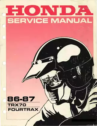1986-1987 Honda TRX70, Fourtrax ATV service manual Preview image 1