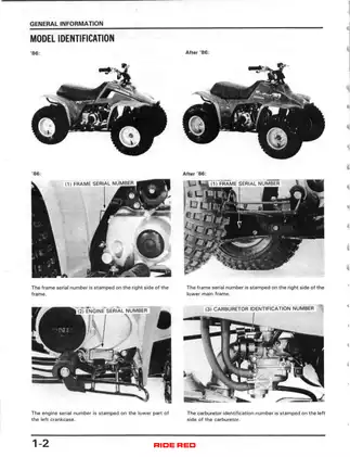 1986-1987 Honda TRX70, Fourtrax ATV service manual Preview image 4