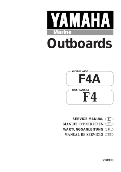 Preview: Yamaha F4 F4AMH, F4MSHX, F4MLHX Outboard Motor 1998 Service & Repair Manual (P/N C76F-28197-Z8-C1)