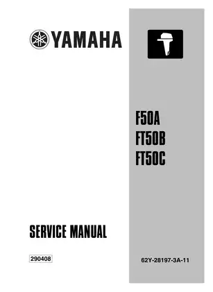 Yamaha F50A, FT50B, FT50C outboard motor service manual Preview image 1