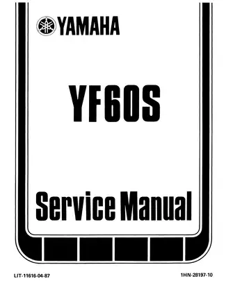 Yamaha YF60S Service Manual (1985 Edition) - Expert Maintenance and Repair Guide