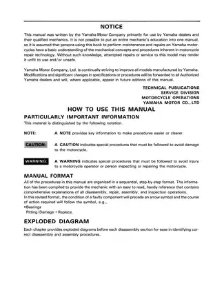 1986 Yamaha YF60, YF60S, YF60 service manual Preview image 3