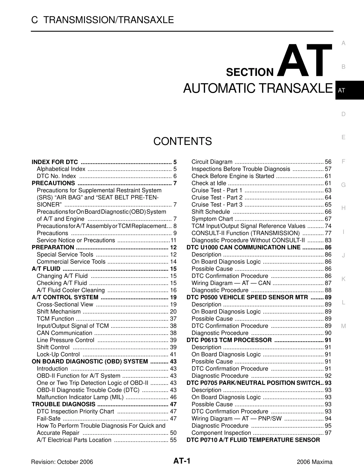 2006-2010 Nissan Maxima factory service manual