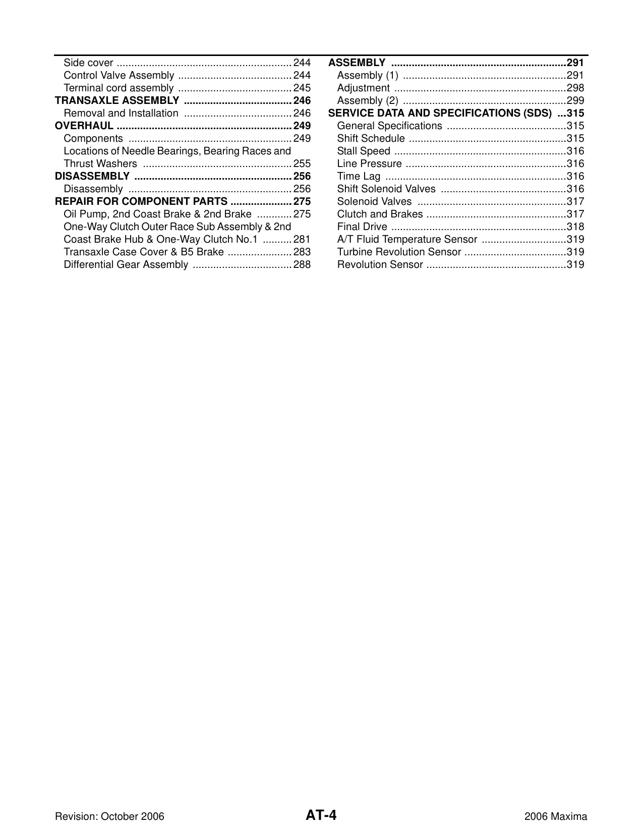 2006-2010 Nissan Maxima factory service manual Preview image 4