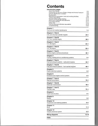 1989-2002 Isuzu Rodeo service manual