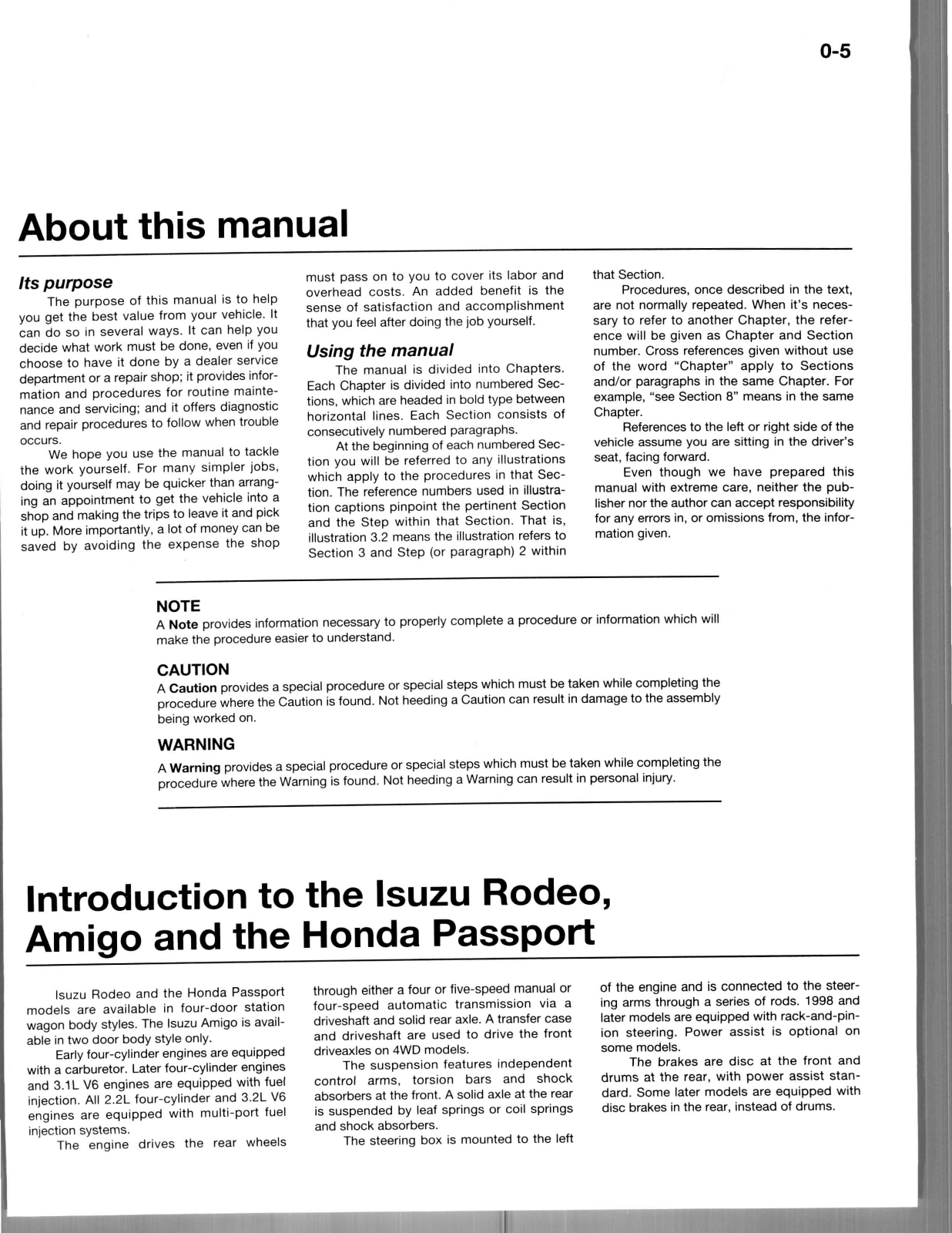 1989-2002 Isuzu Rodeo repair manual Preview image 2
