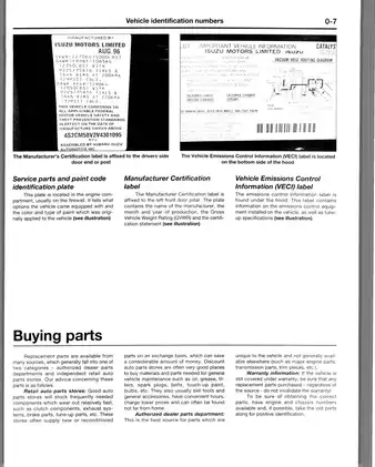 1989-2002 Isuzu Rodeo service manual Preview image 4