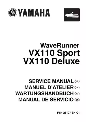 Yamaha WaveRunner VX110 Sport & Deluxe Service Manual