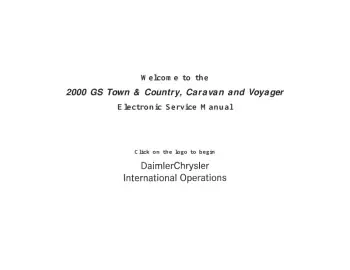 Preview: 2000 Dodge Caravan / Town & Country / Voyager Service Manual (P/N 81-370-0005)