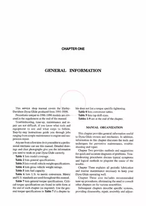 Harley Davidson Dyna Glide Service Manual (1991-1998) - Complete Repair and Maintenance Guide