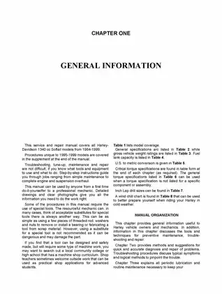 Comprehensive Harley-Davidson 1340 cc Softail Service & Repair Manual (1984-1999)