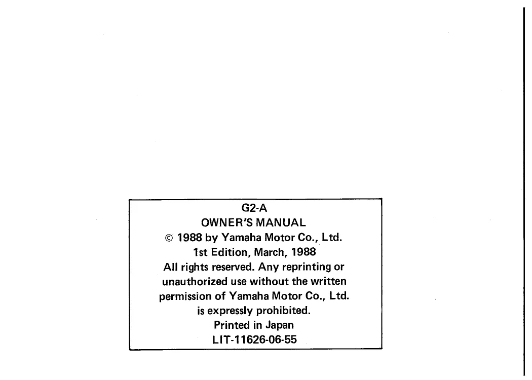 Yamaha G9, G2A Golf Cart owner´s/operator`s manual Preview image 3