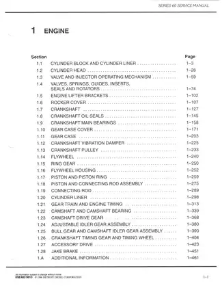 Detroit Diesel series 60 shop and service manual Preview image 1