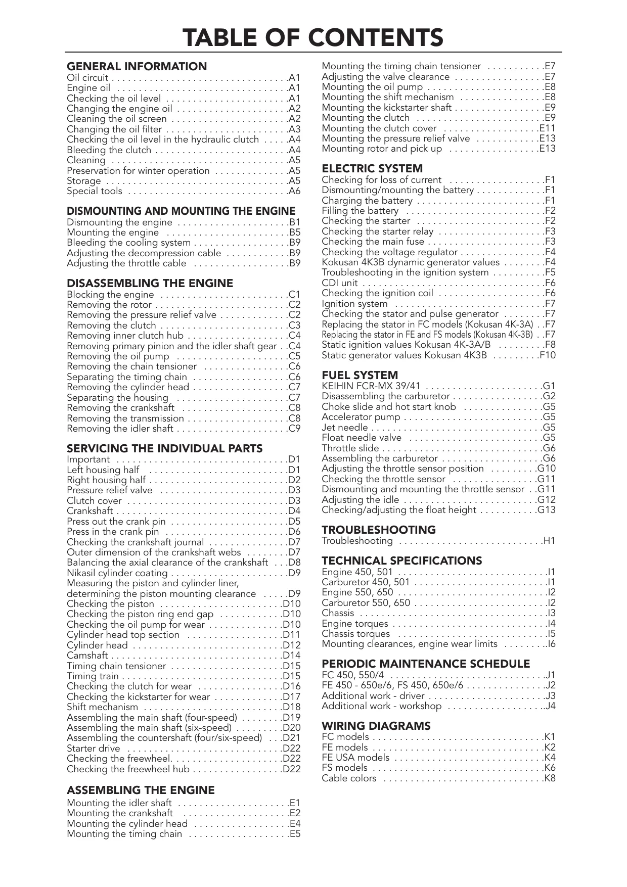 1998-2007 Husaberg FC650, FS650, FE650 service manual Preview image 5