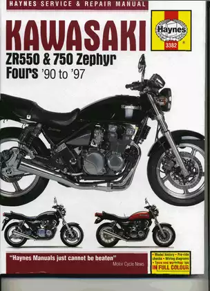 Kawasaki ZR550 & ZR750 Zephyr Service & Repair Manual (1990-1997)