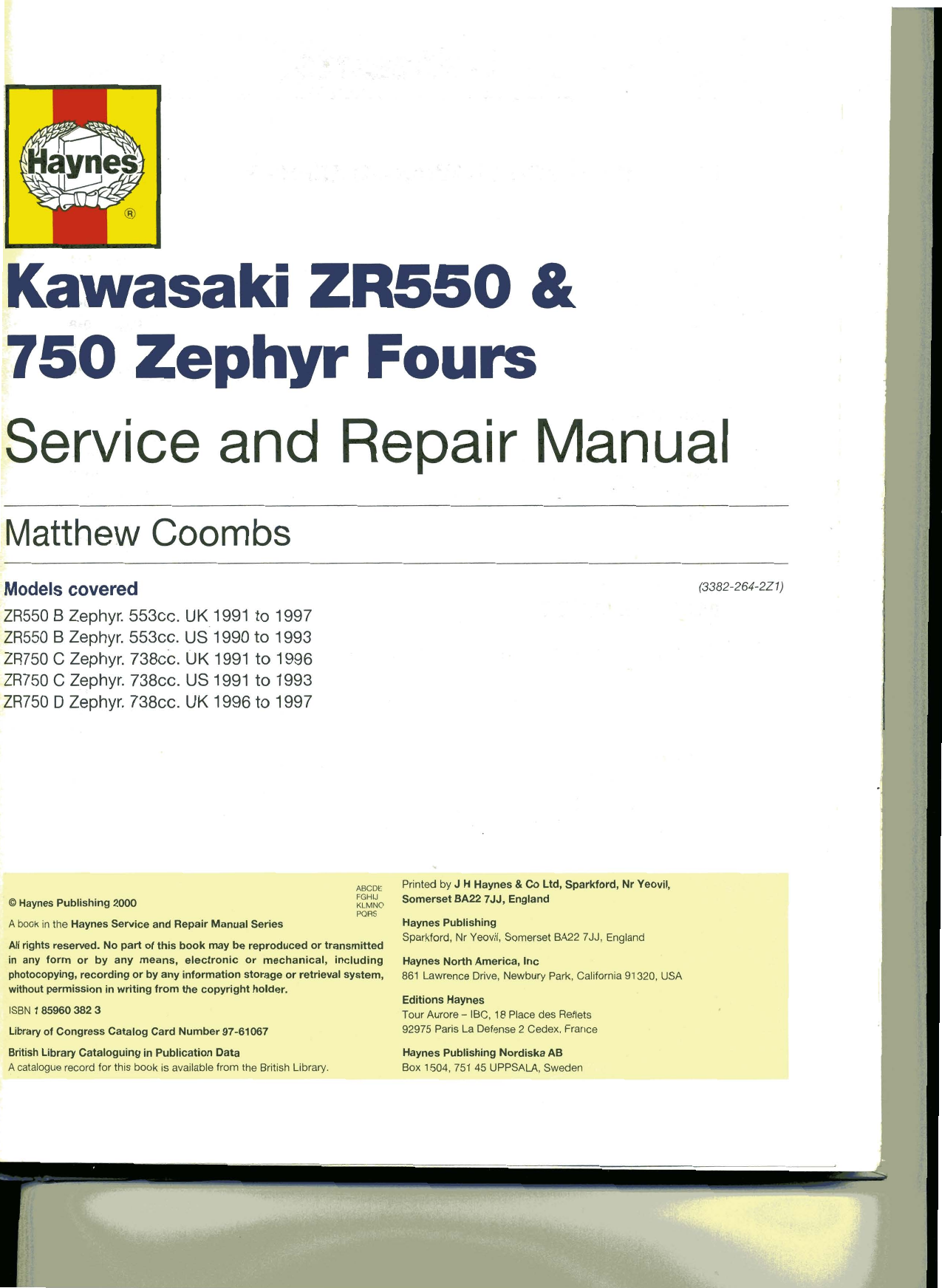1990-1997 Kawasaki Zephyr ZR550 repair and service manual Preview image 3