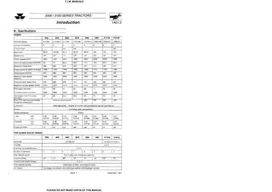 Massey Ferguson 3000/3100 Series Tractor Workshop Service Manual Preview image 5