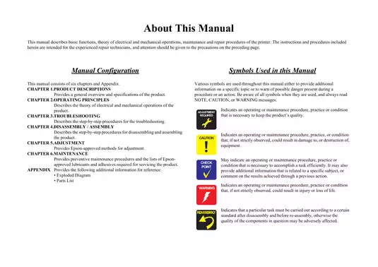 Epson Artisan 810 + Artisan 710 multifunction printer service manual Preview image 3