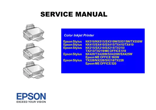 Epson Stylus NX510, NX515, SX510W, SX515W, TX550W multi-function printer manual