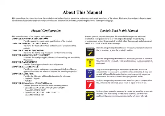 Epson Stylus NX510, NX515, SX510W, SX515W, TX550W multi-function printer manual Preview image 3