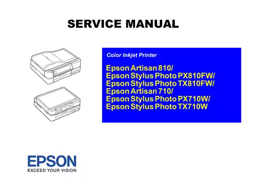 Epson Stylus Photo PX810FW + TX810FW multifunctional inkjet printer service manual Preview image 1