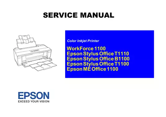 Epson WorkForce 1100 Printer Service Manual and Repair Guide
