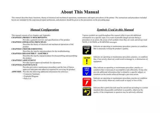 Epson WorkForce 1100 Printer Service Manual and Repair Guide Preview image 3