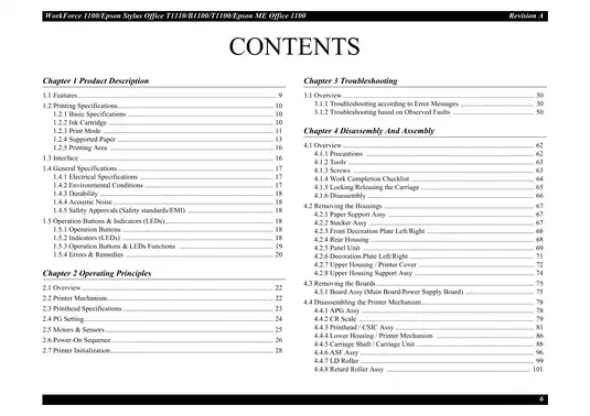 Epson WorkForce 1100 Printer Service Manual and Repair Guide Preview image 5