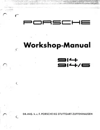 1969-1976 Porsche 914, 914/6 workshop manual