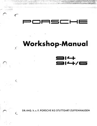 Porsche 914 and 914/6 Workshop Manual: Complete Service Guide